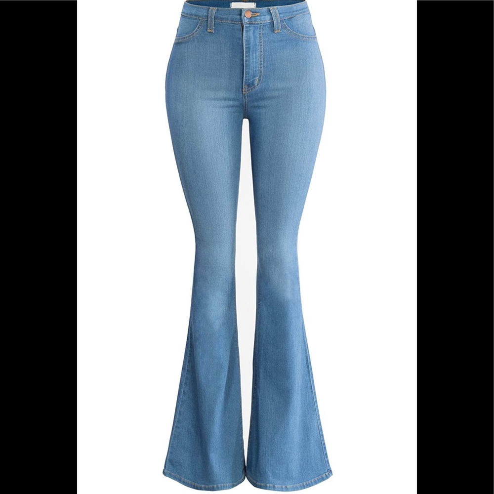 🔴 Women’s High Waisted Denim Bell Bottoms